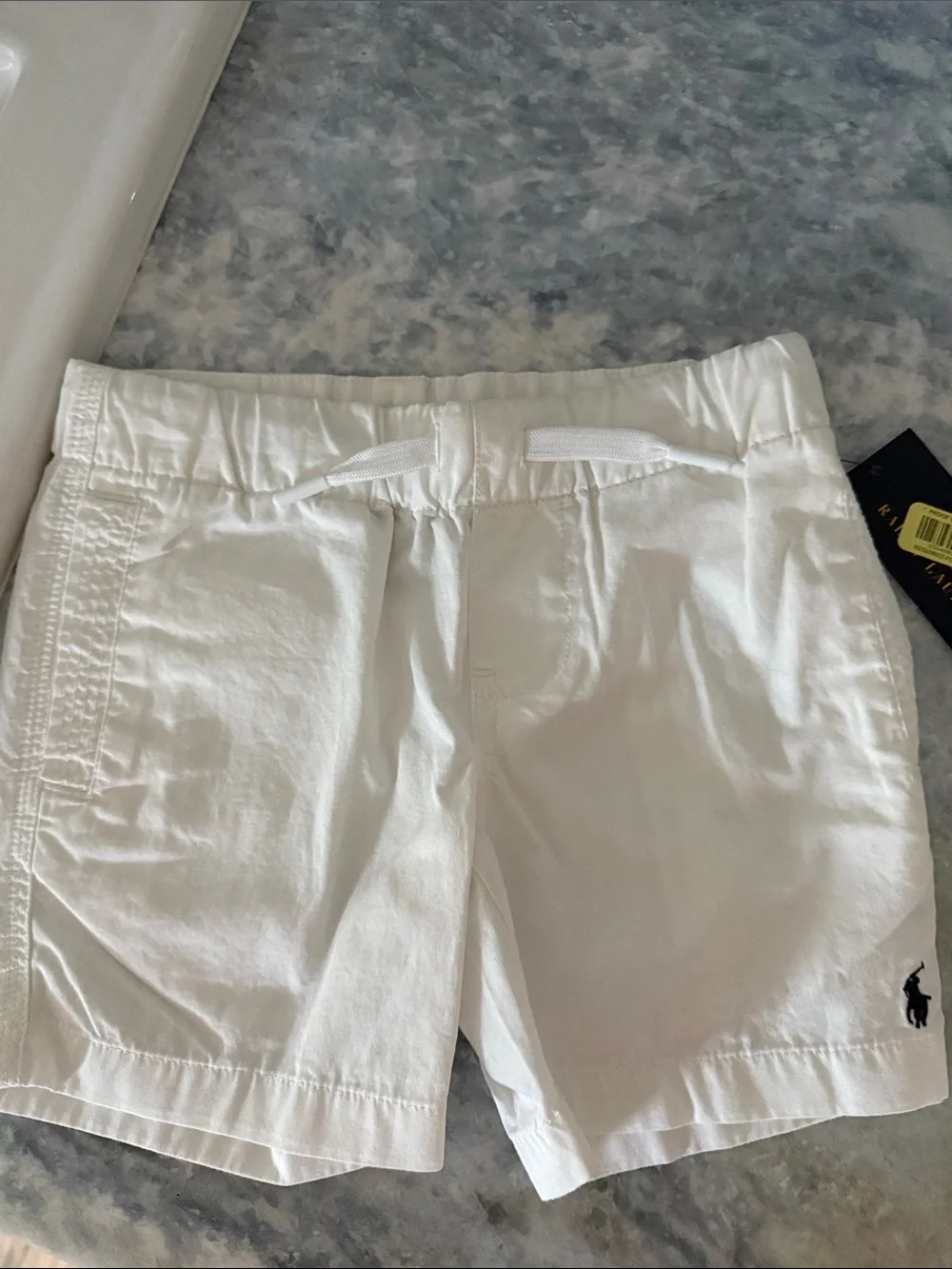 Polo Little Boys by Ralph Lauren White Drawstring Cotton Shorts
